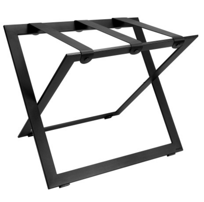 Portaequipajes de acero inoxidable negro con correas de nailon